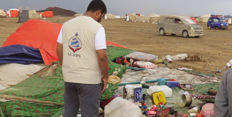 أضرار مخيمات النازحين جراء الأمطار والسيول في مأرب