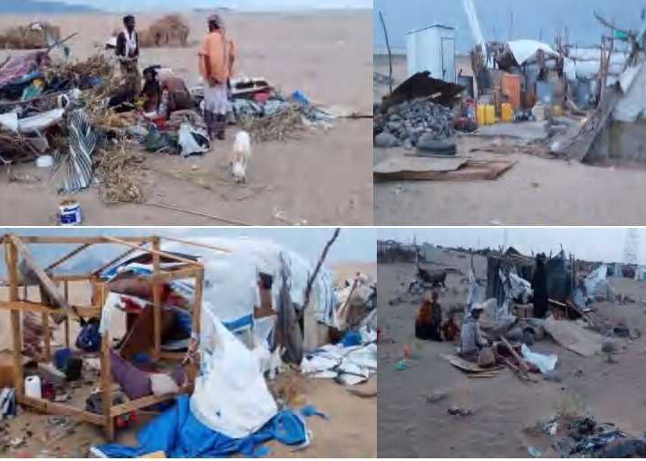 Sandstorm report in Al-Anad camp, Tuban District, Lahj Governorate