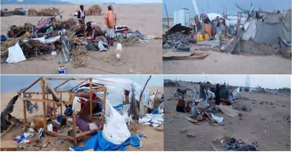 Sandstorm report in Al-Anad camp, Tuban District, Lahj Governorate
