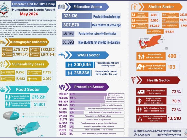 Humanitarian Needs Report for Displaced Persons in Yemen, May 2024